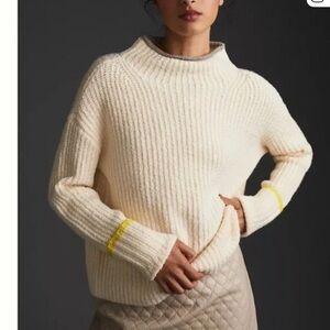 Anthropologie Maeve Ivory Knit Turtleneck Sweater